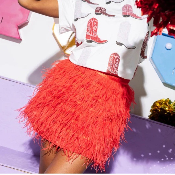 QOS Red Feather mini skort - Picture 1 of 6